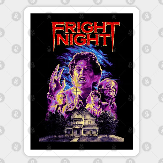 Fright Night Horror Vintage Magnet by OrcaDeep